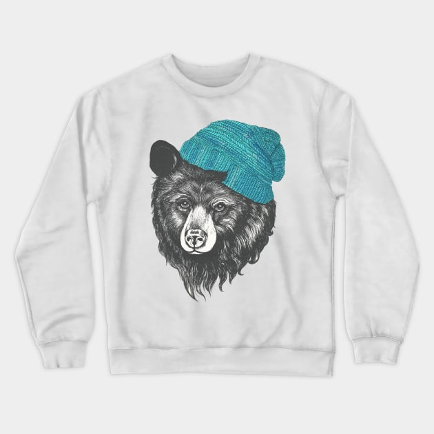 Bear in Blue Crewneck Sweatshirt by LauraGraves